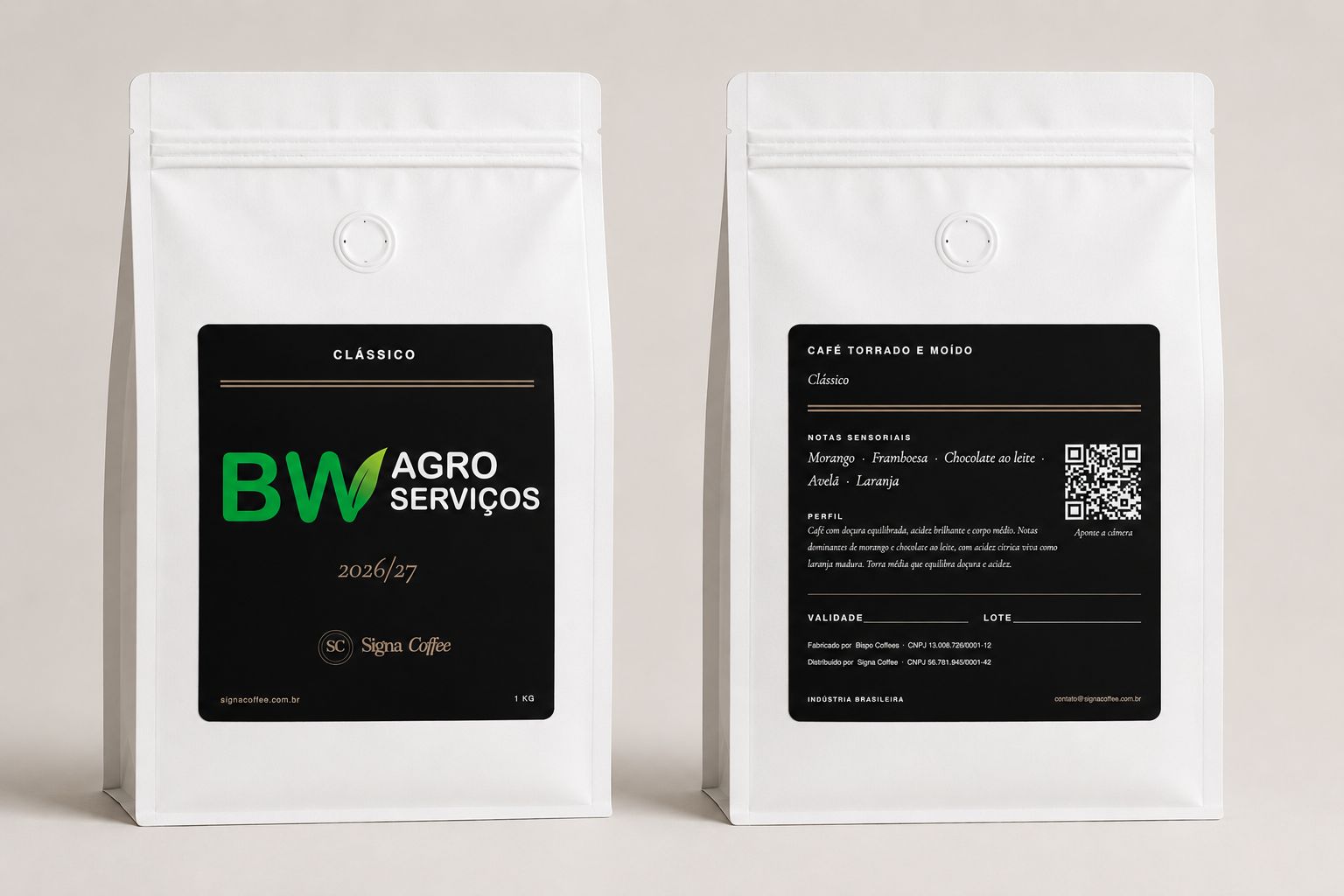 Embalagem Signa Coffee · frente e verso